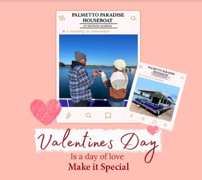 Celebrate Valentine’s Day at Keowee Marina with stunning views and romantic moments