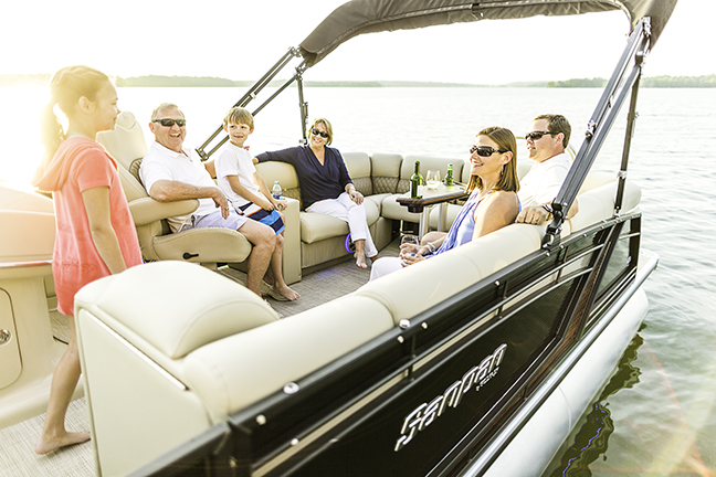 Pontoon boat rental at Lake Keowee for families and groups enjoying a day on the lake