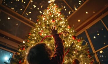 Cozy indoor holiday scene capturing the spirit of Christmas holidays at Lake Keowee