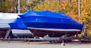 Boats preparing for spring boating after de-winterization - Keowee Marina