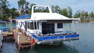 Palmetto Paradise Houseboat docked at Keowee Marina on Lake Keowee 
