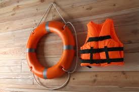 Essential safety gear including life jacket and lifebuoy for boat rental at Lake Keowee by Keowee Marina.