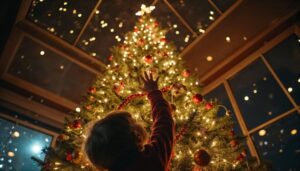 Cozy indoor holiday scene capturing the spirit of Christmas holidays at Lake Keowee