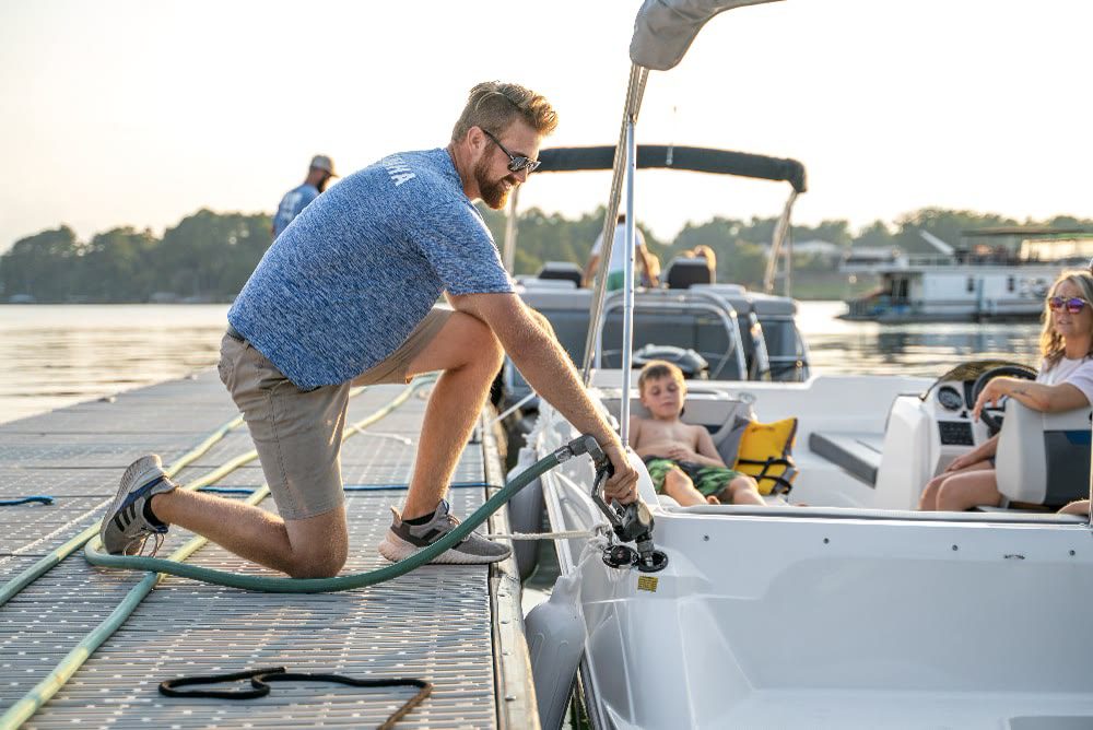 Boat fueling station at Keowee Marina on Lake Keowee